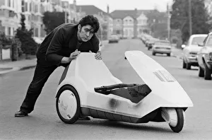 01034 Prints: 15 stone Roy Stuart of Ilford, Essex, owner of a C5, can only get six miles out of his