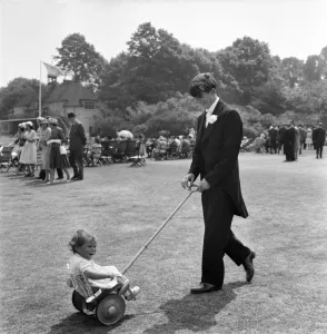 15 year old Hugh Pryor the Eton Boy from Reading with 12 months old Isabel his niece in