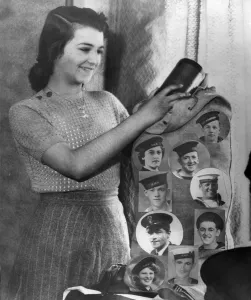 16 year old Joan Brown, who has eight brothers and sisters who are in the Navy