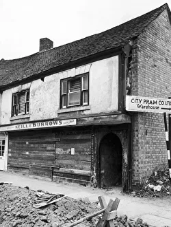 Medieval Prints: 169 Spon Street, Coventry. The first of the old property to be restored in the Spon