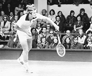 18 year old American John McEnroe seen here in action on Court One at Wimbledon against
