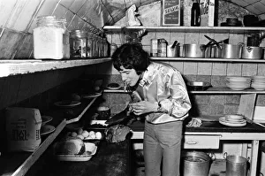 01477 Prints: 18-year-old Cat Stevens in the kitchen of his Dads restaurant in Shaftesbury Avenue