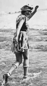 Holidaymaker Prints: 1911 Swimming costume Local Caption Watscan - 15 / 06 / 2010