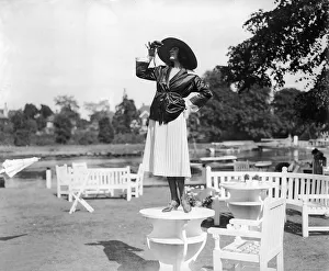 1921 Prints: 1921 Clothing Ascot Fashion Juliette Bompton standing on a table to get a better