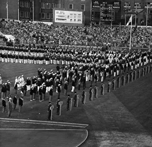 01206 Prints: 1958 British Empire and Commonwealth Games opening ceremony at Cardiff Arms Park