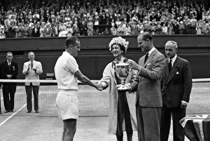 01317 Prints: 1960 Wimbledon Championships - Mens singles final. Winner Neale Fraser is presented