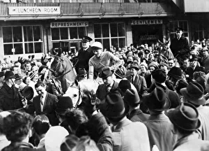 1961 Grand National. Nicolaus Silver being led in. March 1961 P005519