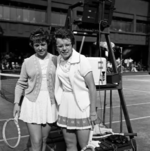 01239 Prints: The 1962 Championships, Wimbledon. Carole Caldwell and Billie Jean Moffitt
