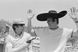 1970 World Cup Finals in Mexico. Englands Nobby Stiles holding up a teammate