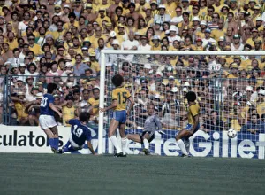 1982 World Cup Second Round Group C match in Barcelona, Spain. Italy 3 v Brazil 2