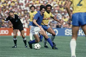 1982 World Cup Second Round Group C match in Barcelona, Spain. Italy 3 v Brazil 2
