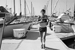 01279 Prints: The 1984 Summer Olympics in Los Angeles, California. Runner David Moorcroft training