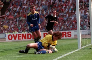1988 FA Cup Final at Wembley. Wimbledon 1 v Liverpool 0 May 1988 Wimbledon