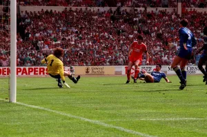 1988 FA Cup Final at Wembley. Wimbledon 1 v Liverpool 0 May 1988 Wimbledon
