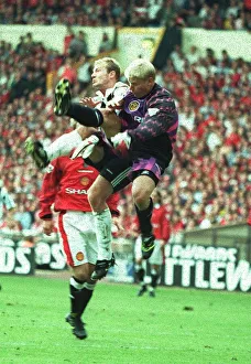 1996 CHARITY SHEILD MAN U V NEWCASTLE PICTURE BY TOM HEVEZI SCHMEICHEL