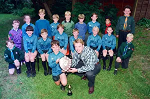 Boy Scouts Prints: 1st Eaglescliffe Cubs Football Team are presented with medals
