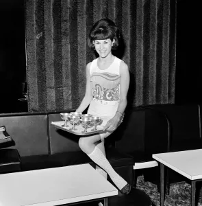 Clubbing Prints: 20 year old Shireen Smith, newest hostess at The Ad Lib Club in Soho. 17th August 1965