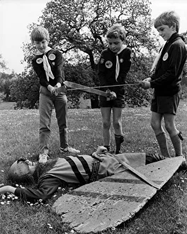 Boy Scouts Prints: More than 2000 Cleveland Cubs gathered on the school field at the Laurence Jackson School