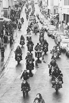 2000 Motorcycle Action Group members ride down Union Street