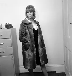 01166 Prints: 21-year-old actress Julie Christie wearing a seal-skin coat. 29th January 1963