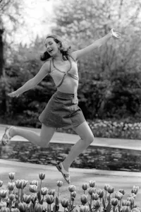 21 years old Marie France dancing amongst the tulips in her local park