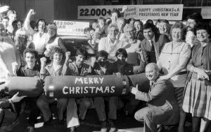 The 22, 000th Jaguar of 1982 coming off the production line at the Browns Lane factory