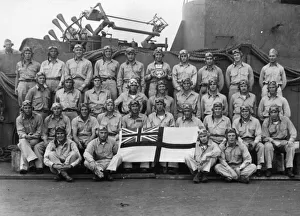 The 23, 000 ton British aircraft carrier HMS Victorious while she vas co-operating