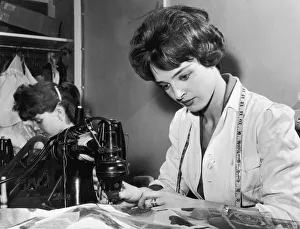 24 year old June Parkyn working as a machinist at a London fashion house