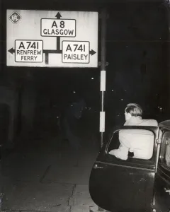 00373 Prints: 24221... road sign a8 glasgow peter manuel murder case 1956
