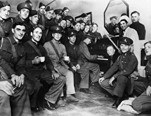 Some of the 2500 militiamen, who are at Oswestry Park Hall learning the basic skills in