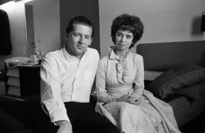 01320 Prints: 26-year-old Jerry Lee Lewis with his third wife, 17-year-old Myra
