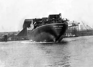 The 27, 000 tons motor liner ship the Dominion Monarch built at a Wallsend shipyard