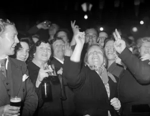 00150 Prints: At 3pm on 8 May 1945, Prime Minister, Winston Churchill announced that the war in Europe
