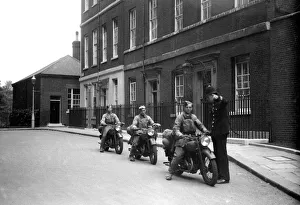 00109 Prints: 4th September 1939, Army Dispatch riders seen here getting directions from the policeman