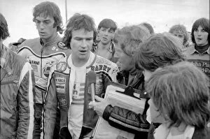 Images Dated 7th August 1978: 500cc British Grand Prix Motorcycle race at Silverstone Disappointed Barry Sheene