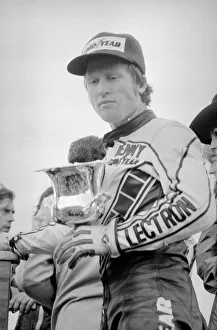 00043 Prints: 500cc British Grand Prix Motorcycle race at Silverstone Kenny Roberts celebrates