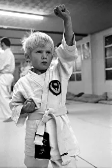 6 year old Robbie Bishop has been learning karate for 5 months, and is grade 8th kyu