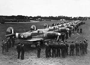 Air Crew Prints: No 601 City of London Squadron parade their new Bell Airacobras for the press at Duxford