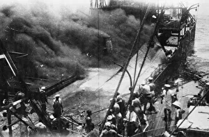 For 7 hours early in 1943 the corvette HMS Lavender lay alongside a blazing Panama