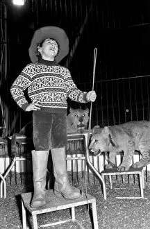 Images Dated 2nd January 1975: 7 years old Paul Colins, seen here in the circus ring lion taming