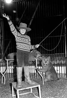 Images Dated 2nd January 1975: 7 years old Paul Colins, seen here in the circus ring lion taming. January 1975 75-00028