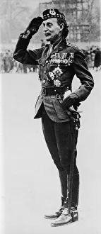 00363 Prints: 77 year old General Sir Ian Hamilton takes the salute during a parade in London, 1930