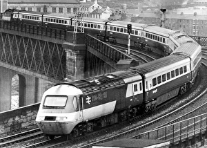 Bridge Prints: The 8. 50 a. m. Newcastle to Kings Cross Inter-City 125 train passes over the King Edward