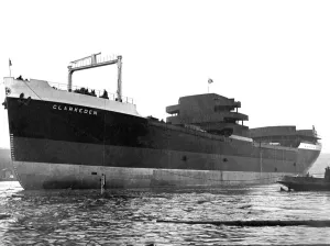 00094 Prints: The 9, 300 ton motor ship Clarkeden afloat for the first time after her launch