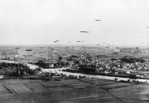 Daylight Prints: 94 Avro Lancaster bombers of No5 Group fly across French countryside on the way to
