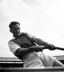 Rope Prints: A. A. A. Championships, White City. A. B. Harries - Tug of-war. June 1952 C3125