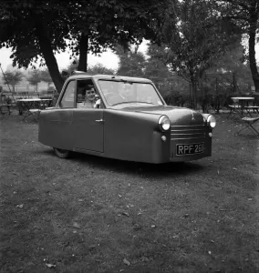 A. C. Petite'- 3 Wheeled Car. In 1952 AC introduced the Petite coupe which
