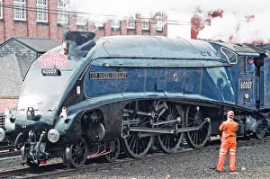 The A4 locomotive Sir Nigel Gresley sets off from Newcastle Central Station bound for