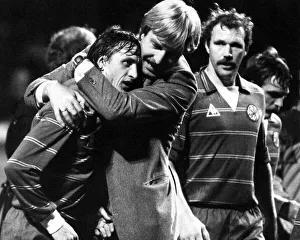 Celtic Prints: Aad de Mos celebrating goal with Johan Cruyff September 1982