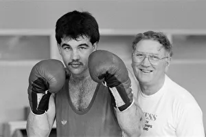 ABA light heavyweight champion Jimmy Moran from Redditch with his coach Dennis Jackson